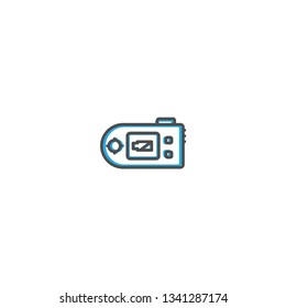 Digital camera icon design. Photography and video icon line vector illustration design