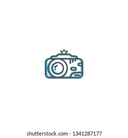 Digital camera icon design. Photography and video icon line vector illustration design