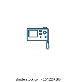 Digital camera icon design. Photography and video icon line vector illustration design