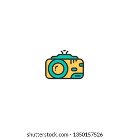 Digital camera icon design. Photography and video icon vector illustration