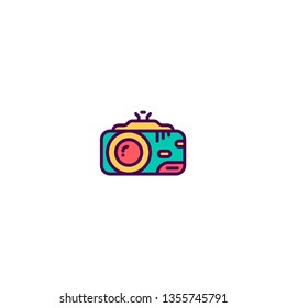 Digital camera icon design. Photography and video icon vector illustration