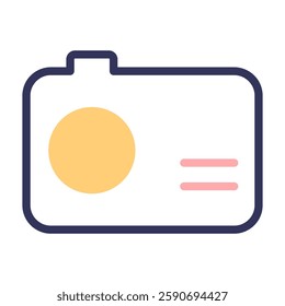 Digital Camera icon with editable stroke. Pocket camera icon