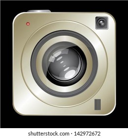 digital camera icon and gold color
