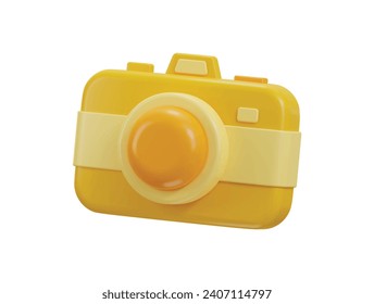 Digital camera icon isolated on 3d rendering vector illustration