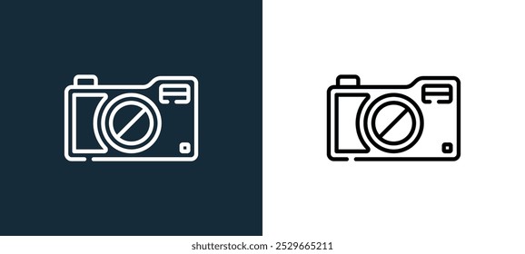 digital camera icon isolated on white and black colors. digital camera outline linear vector icon from computer peripherals collection for mobile apps, web and ui.