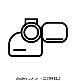 Digital camera icon line isolated on white background. Black flat thin icon on modern outline style. Linear symbol and editable stroke. Simple and pixel perfect stroke vector illustration