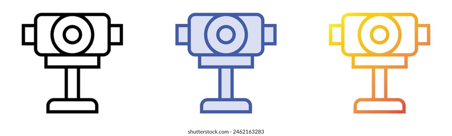 digital camera icon. Linear, Blue Fill and Gradient Style Design Isolated On White Background