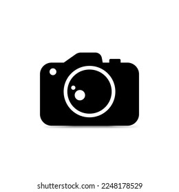 Digital Camera Icon, Minimalist Camera Symbol, Black and White Photography Camera Sign - Vector