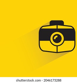 digital camera icon on yellow background