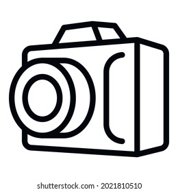 Digital camera icon. Outline digital camera vector icon for web design isolated on white background