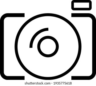 Icono de cámara digital. Logo plano fotográfico y diseño gráfico. Para los fotógrafos. Ilustración vectorial.