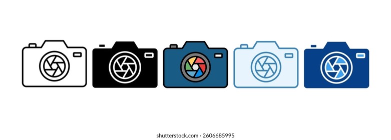 Digital Camera Icon Set Multiple Style Collection