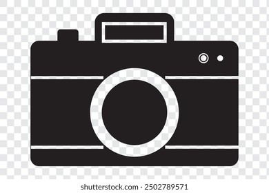 digital camera icon. Camera icon set on transparent background. Vector illustration in trendy flat style. EPS 10.