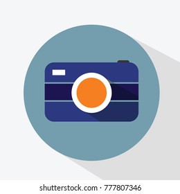 digital camera icon vector with drop shadow