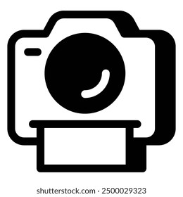 Digital Camera Icon Vector With Shadow Style