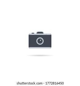 Vector de iconos de cámara digital en estilo plano de moda. Ilustración de símbolo de fotografía