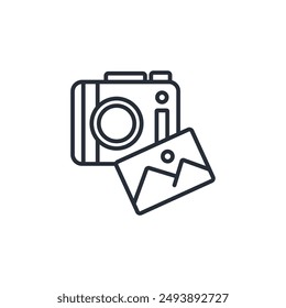 digital camera icon. vector.Editable stroke.linear style sign for use web design,logo.Symbol illustration.