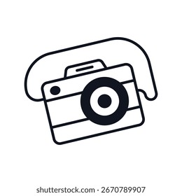 Digital Camera icon with white background vector stock illustration