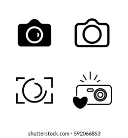 Digital Camera Icons Isolated. Snapshot Photography Sign or Logo. Instant Photo Concept