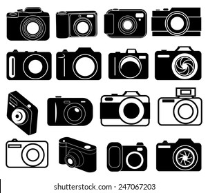 Digital camera icons set