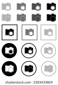 Digital camera icons set. Set of photo camera in vector