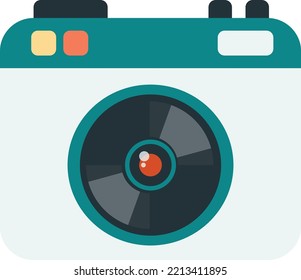 digital camera illustration in minimal style isolated on background