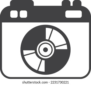 Digitalkamera-Illustration im minimalen Stil einzeln auf Hintergrund