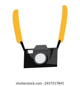 digital camera illustration on white background.