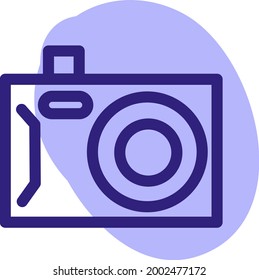 Digital camera, illustration, vector on a white background.