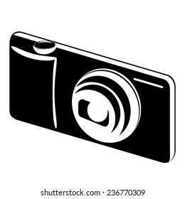 Digital camera image on white background