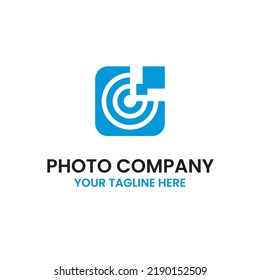 Digital Camera Lens Zoom Pixel Vector Abstract Illustration Logo Icon Design Template Element 