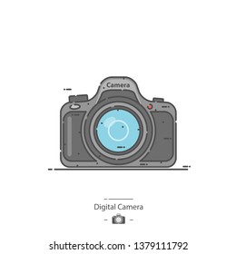 Digital camera - Line color icon