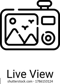 icono de línea de cámara digital aislado en fondo blanco