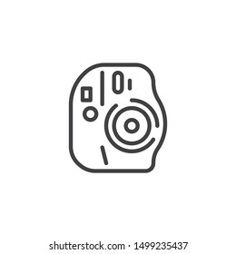 Digital camera line icon. linear style sign for mobile concept and web design. Camera outline vector icon. Symbol, logo illustration. Vector graphics