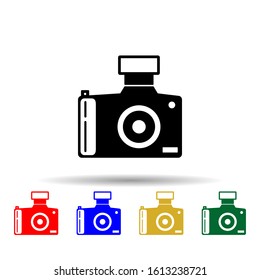 Digital camera multi color style icon. Simple glyph, flat vector of equipment photography icons for ui and ux, website or mobile application