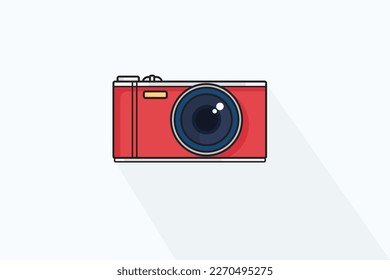 Digital Camera Object Vector Icon 
Illustration. Camera Object Icon Vector Flat Design Cartoon Style