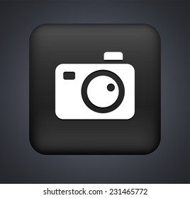 Digital Camera on Black Square Button