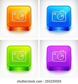 Digital Camera on Color Square Buttons