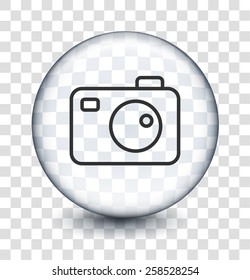 Digital Camera on Transparent Round Buttons