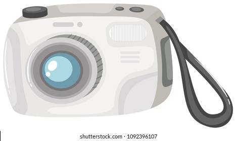 A Digital Camera on White Background illustration