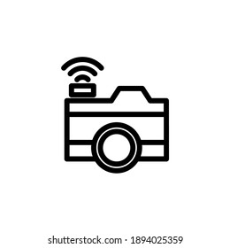 digital camera outline Icon. internet of think vector illustration on white background