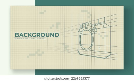 digital camera outline vector illustration industrial blueprint abstract background design for wallpaper, poster, banner, web, background