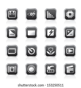 Digital Camera  Performance - Vector Icon Set