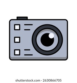 Câmera digital Fotografia Linha Ícone Tecnologia Viagens Dispositivo Contorno Plano Vetor Editável Fácil de Editar Símbolo