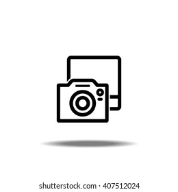 Digital Camera with Photo Vector Icon Illustration