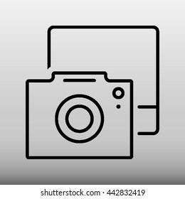 Digital Camera With Photo Vector Icon Illustration