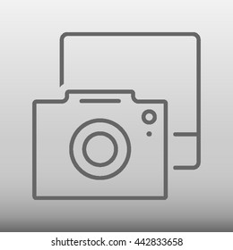 Digital Camera With Photo Vector Icon Illustration