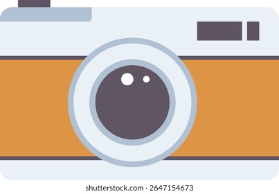 Digital camera for photography. Camera icon for digital photography. Hand drawn vector simple illustration.
