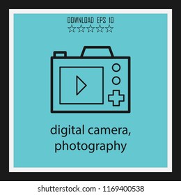 digital camera, photography vector icon