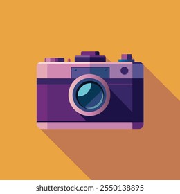 Digital Camera Purple color Eye Catching Vector Illustration.